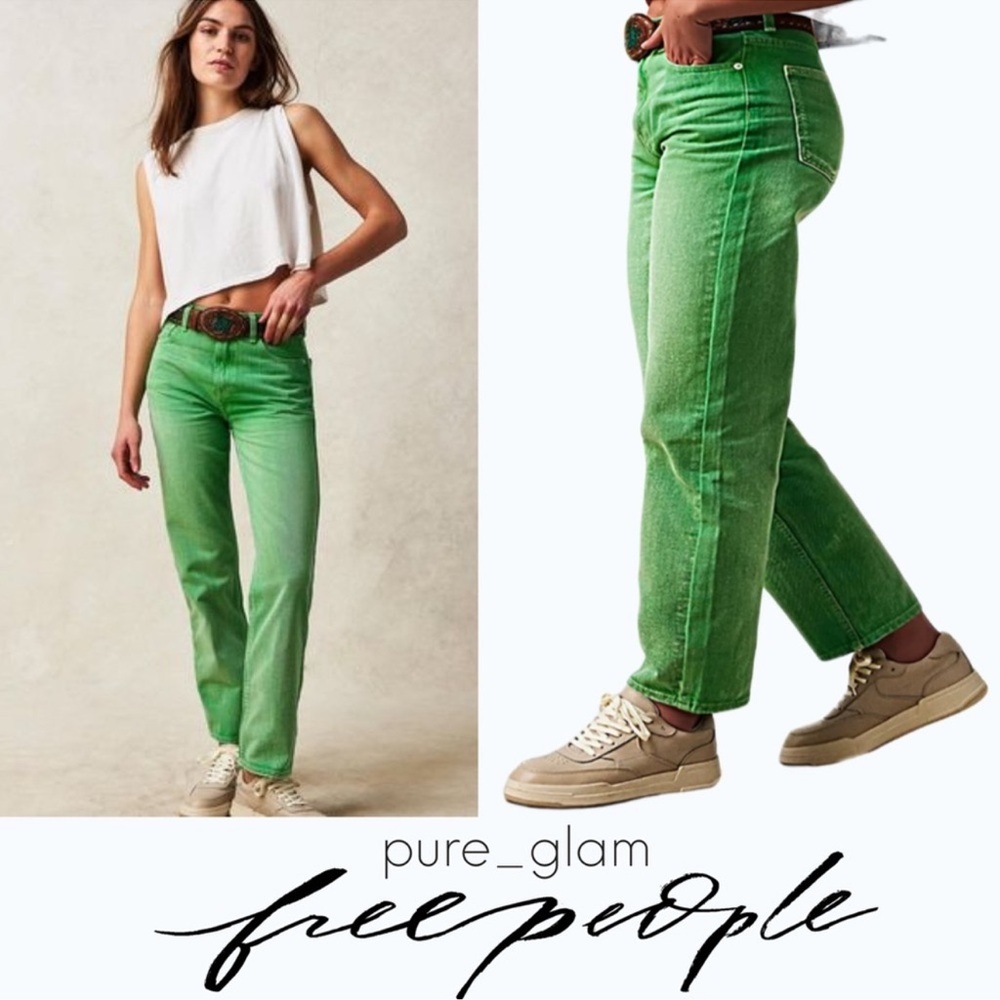 NWOT Free People pants straight leg jeans high rise We The Free